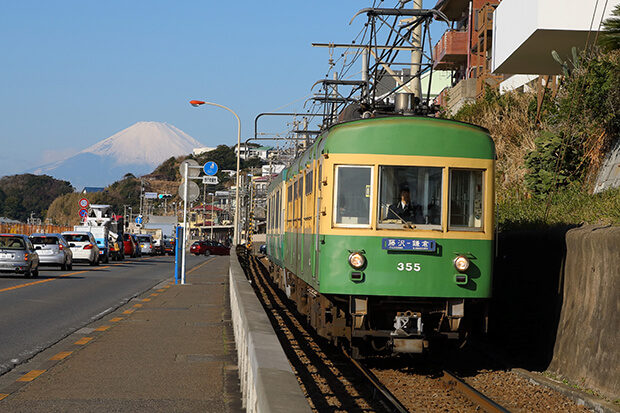 Mt. Fuji visible from Shonan on a clear winter day